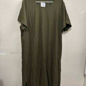 Jamie + The Jones Dress in olive raw silk Women’s size X-Large